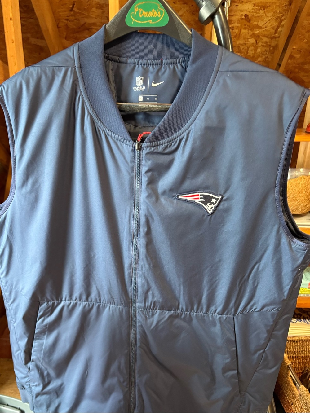 Nike Men's New England Patriots Navy Sleeveless Puffer Vest